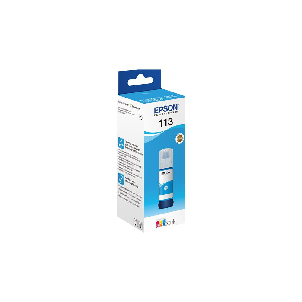 EPSON 6LB 113 EcoTank Pigment Cyan ink bottle
