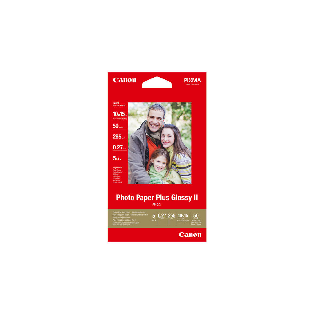 CANON PP-201 plus photo  papier inkjet 260g/m2 4x6 inch 50 feuilles pack de 1
