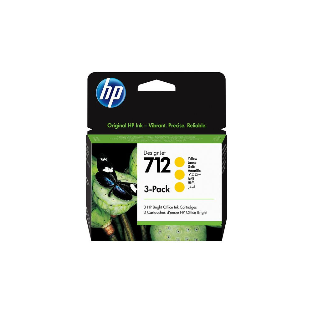 HP 712 3-Pack 29-ml Yellow DesignJet Ink Cartridge