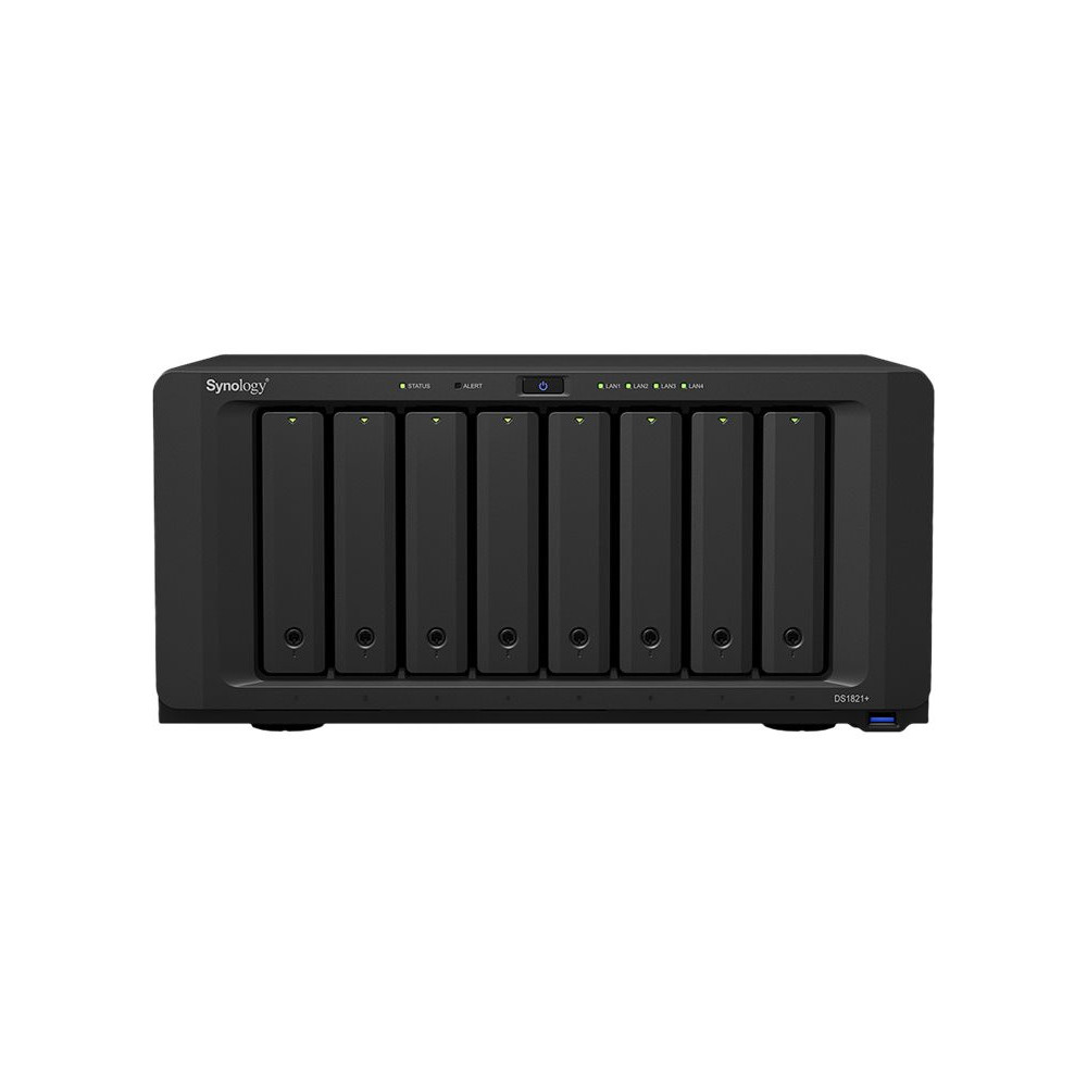 SYNOLOGY DS1821+ 8-Bay NAS AMD Ryzen Embedded V1500B quad-core 2.2GHz 4Go DDR4 up to 32Go 4xUSB 3.2 Gen 1 2xeSATA