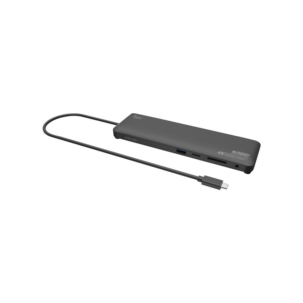 URBAN FACTORY Hubee Mini: USB-C Docking Station Multi Display 4K With Power Delivery 100W