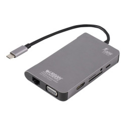 URBAN FACTORY Hubee Plus USB-C Mobile Station RJ45 Gigabit HDMI 4K VGA HD 3xUSB-A 3.1 of 10gbps 100Watts