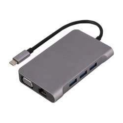 URBAN FACTORY Hubee Plus USB-C Mobile Station RJ45 Gigabit HDMI 4K VGA HD 3xUSB-A 3.1 of 10gbps 100Watts