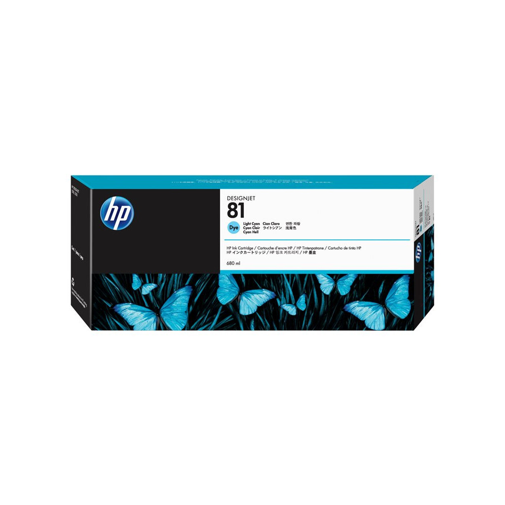 HP 81 original dye Ink cartridge C4934A light cyan standard capacity 680ml 1-pack