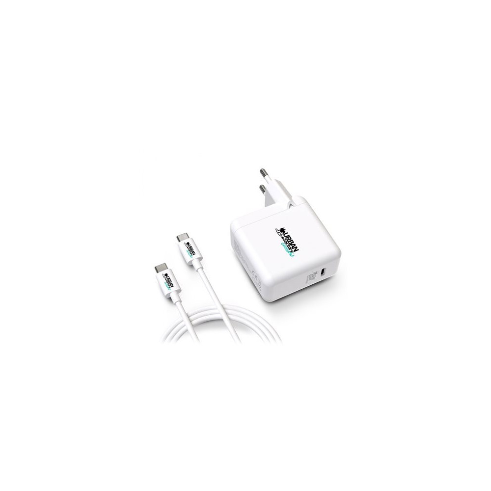 URBAN FACTORY Chargeur secteur GaN USB-C Eco-conçu 65W