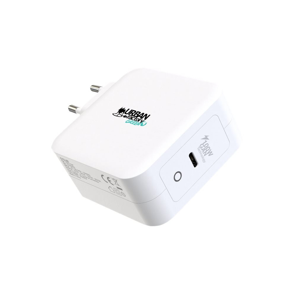 URBAN FACTORY Chargeur secteur GaN USB-C Eco 100W