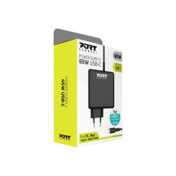 PORT DESIGNS Type C Universal Power Adapter 65W For Macbooks Notebooks Tablets Smartphones Up To 65W Type C Connector