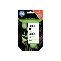 HP 300 original Ink cartridge CN637EE black and tri-colour standard capacity 2 x 4ml black: 200 pages colour: 165 pages 2-pack