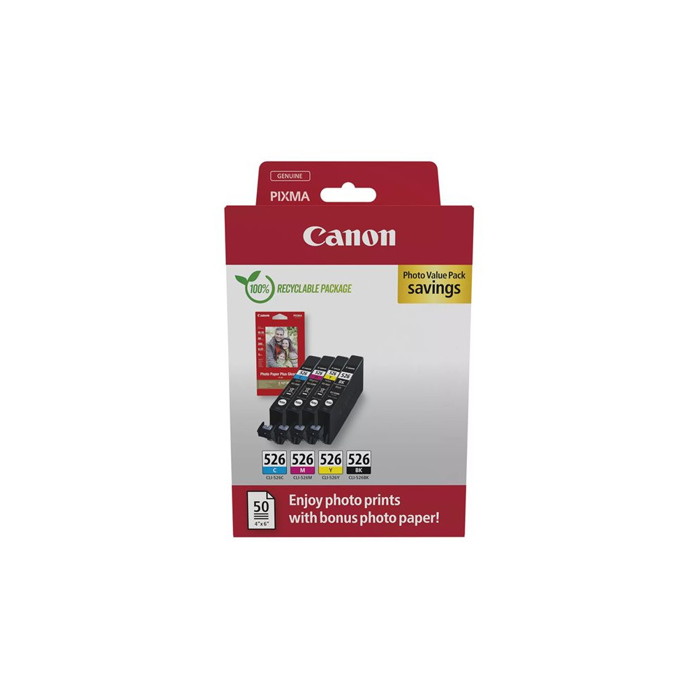 CANON CLI-526 Ink Cartridge C/M/Y/BK PHOTO VALUE BL