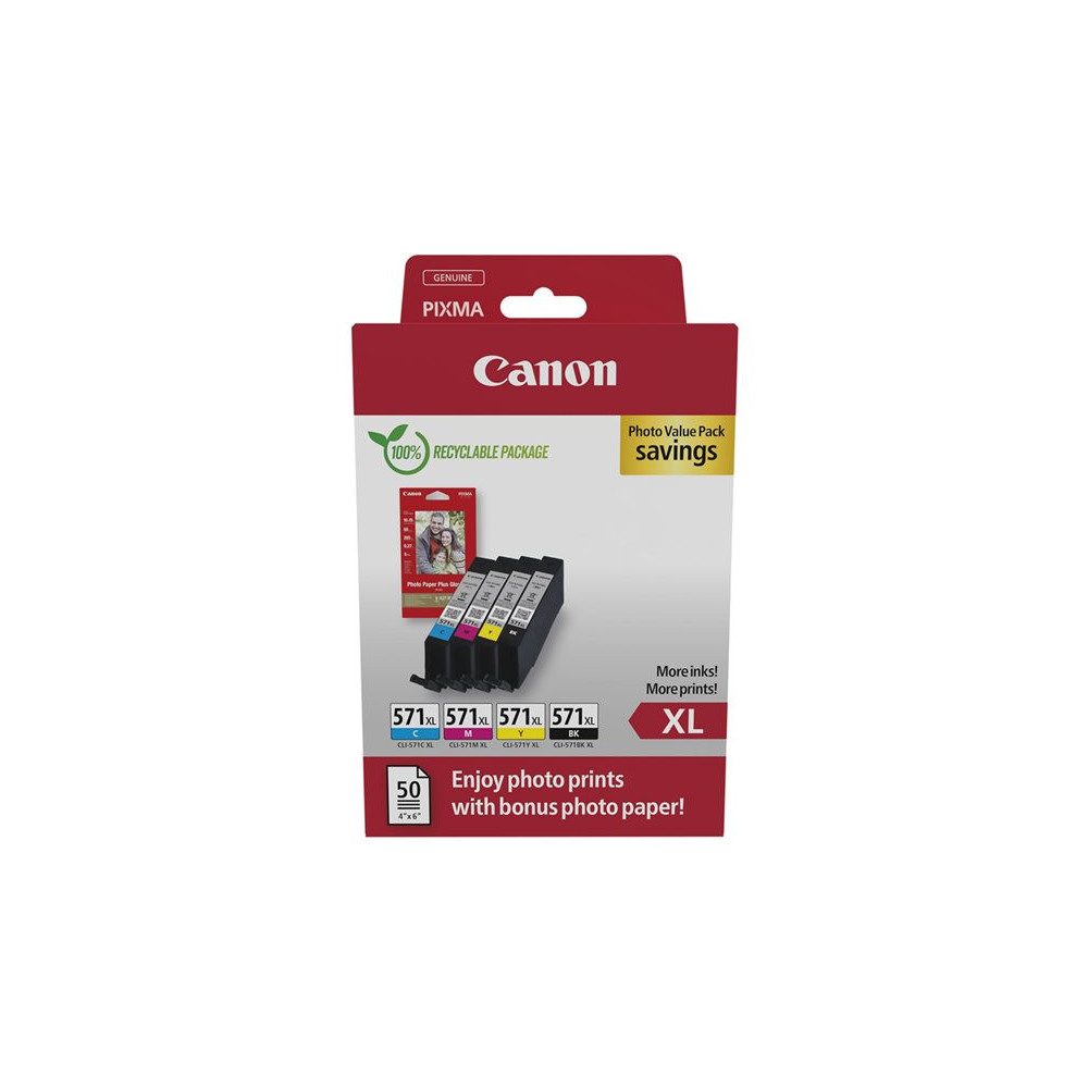 CANON CLI-571XL Ink Cartridge C/M/Y/BK + PHOTO PACK