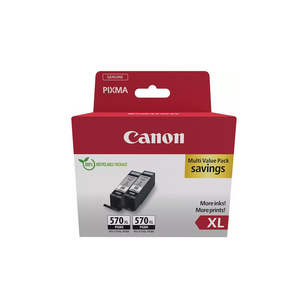CANON PGI-570XL Ink Cartridge BK TWIN BL SEC