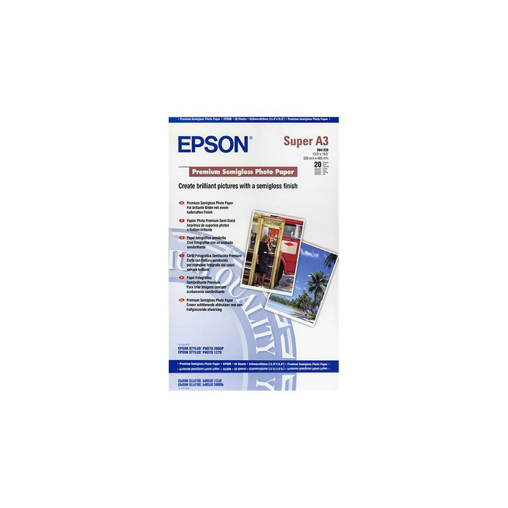 EPSON PREMIUM semi brillant photo papier inkjet 250g/m2 A3+ 20 feuilles pack de 1