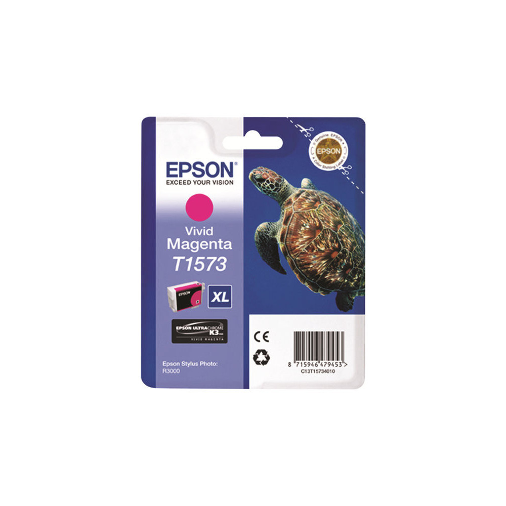 EPSON 5LB T1573 ink cartridge vivid magenta standard capacity 1-pack blister without alarm