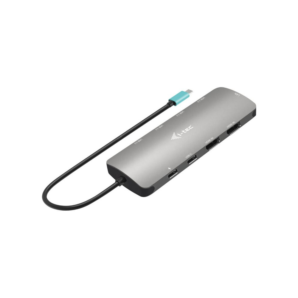 I-TEC USB-C Metal Nano Dock 2x HDMI 1x GLAN 2x USB 3.2 2x USB 2.0 1x USB-C 3.2 Gen.1 Data 1x USB-C 100W PD + Charger 100W
