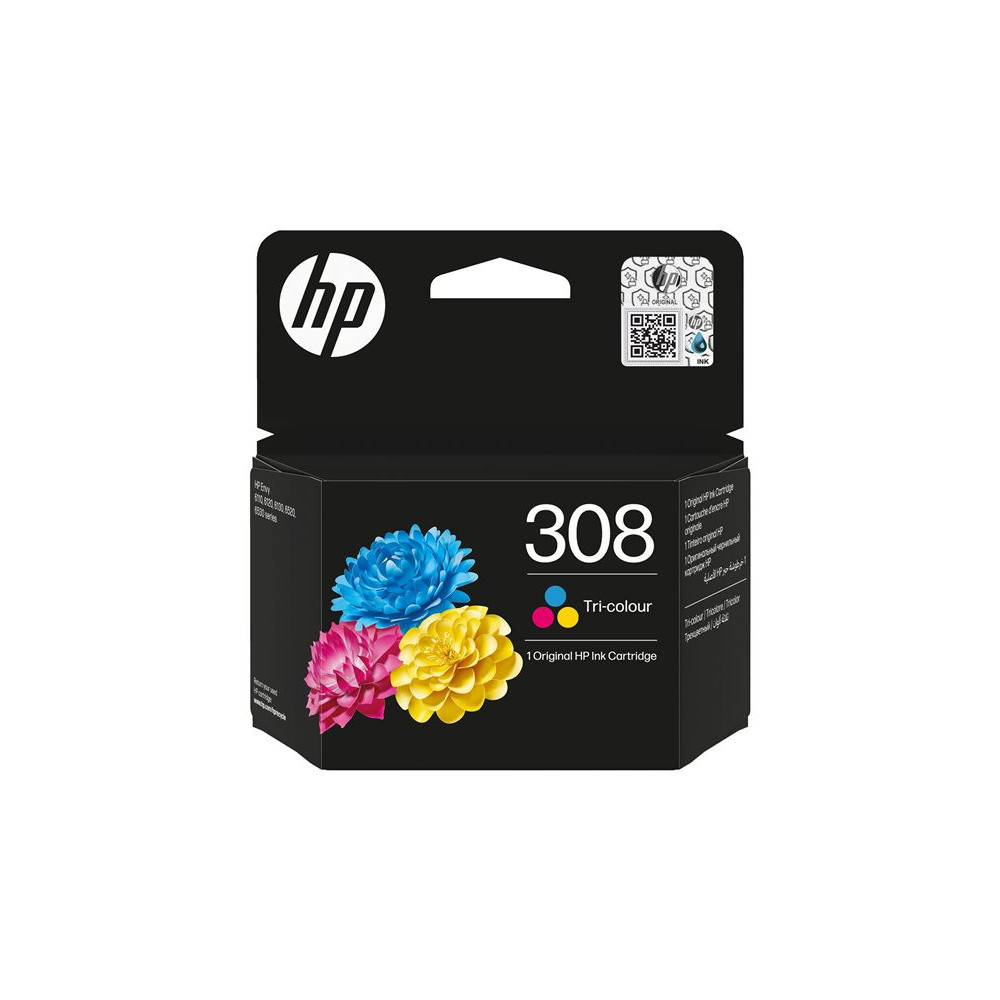 HP 308 Tri-color Original Ink Cartridge