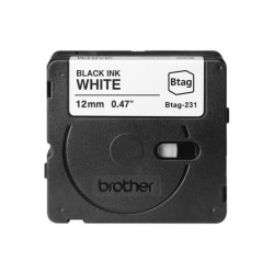 BROTHER 12MM BTAG231 Ribbon Black on White
