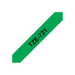 BROTHER P-TOUCH TZE-721 noir sur vert 9mm