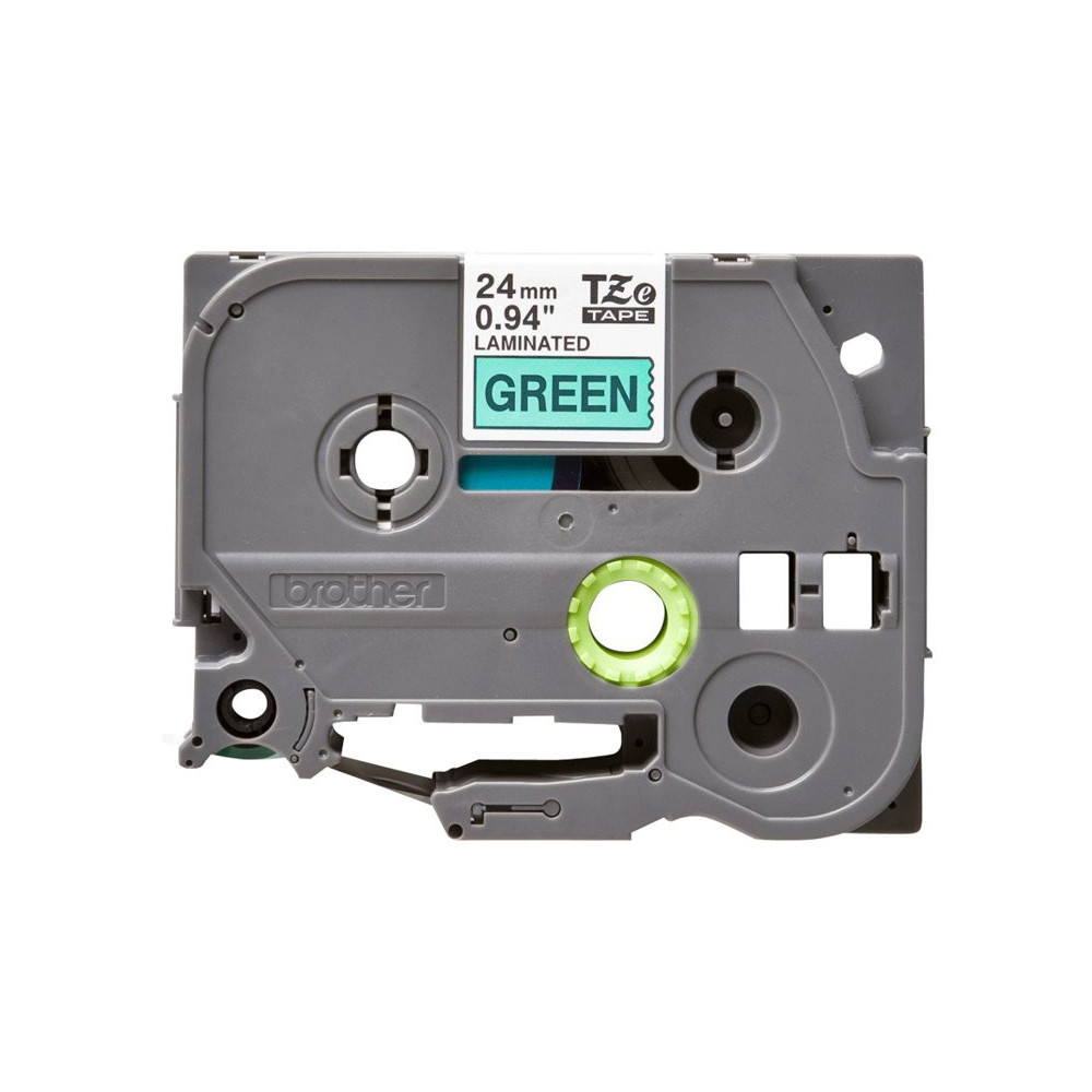 BROTHER P-TOUCH TZE-751 noir sur vert 24mm