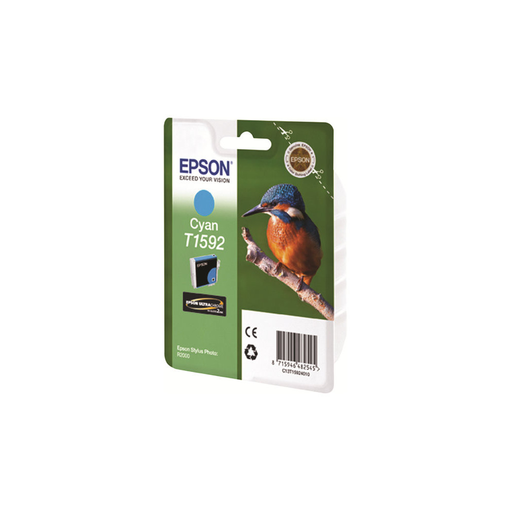 EPSON T1592 cartouche d encre cyan capacité standard 1-pack blister sans alarme Stylus Photo R2000