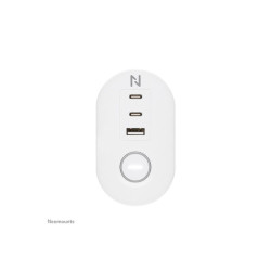 NEOMOUNTS VOLT Desk Clamp socket with Quick-charge USB Ports clamp 0-50mm 3x type-F 230V 1x USB-A 18W 2x USB-C 20W