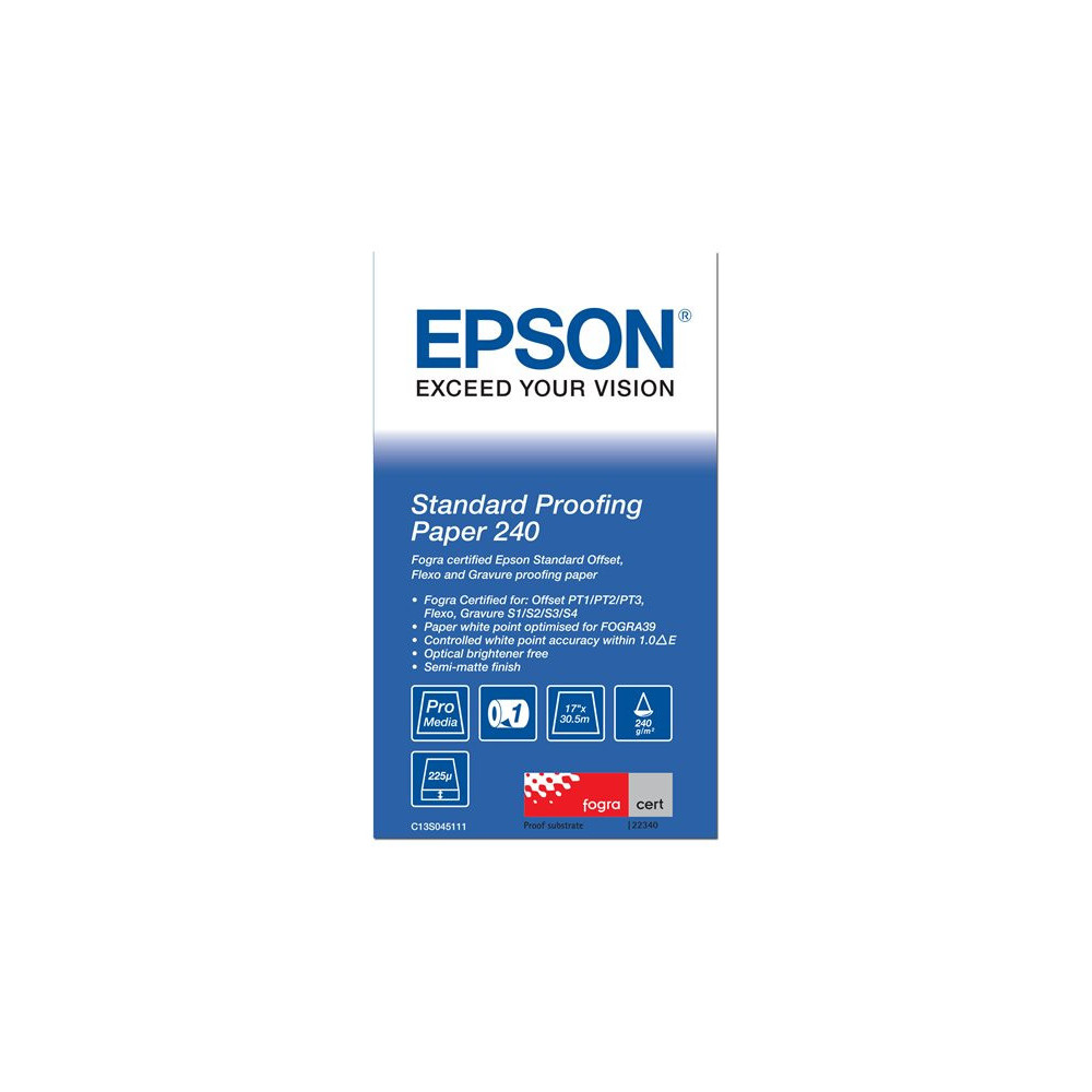 EPSON S045111 Standard proofing  papier inkjet 240g/m2 432mm x 30.5m 1 rouleau pack de 1