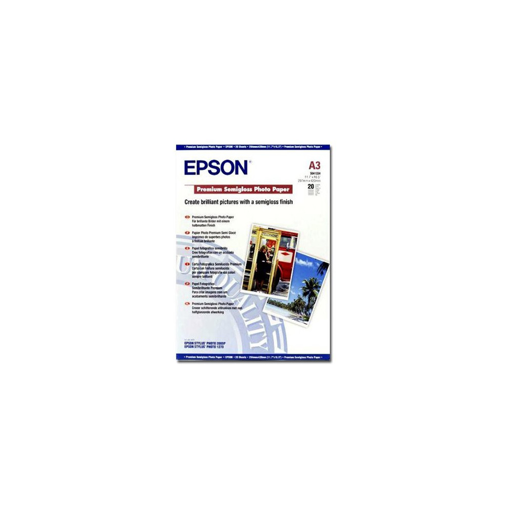 EPSON PREMIUM semi brillant photo papier inkjet 251g/m2 A3 20 feuilles pack de 1