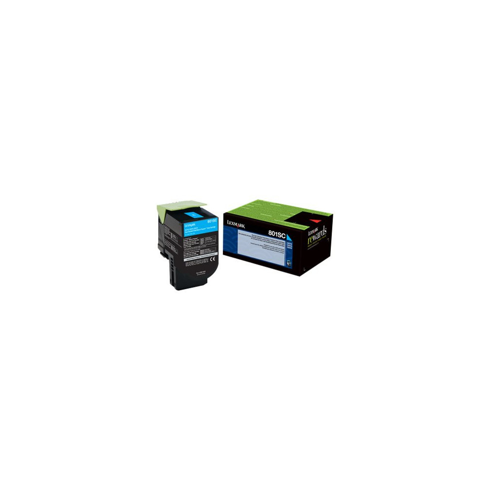 LEXMARK 802SC cartouche de toner cyan capacité standard 2.000 pages pack de 1 retour program