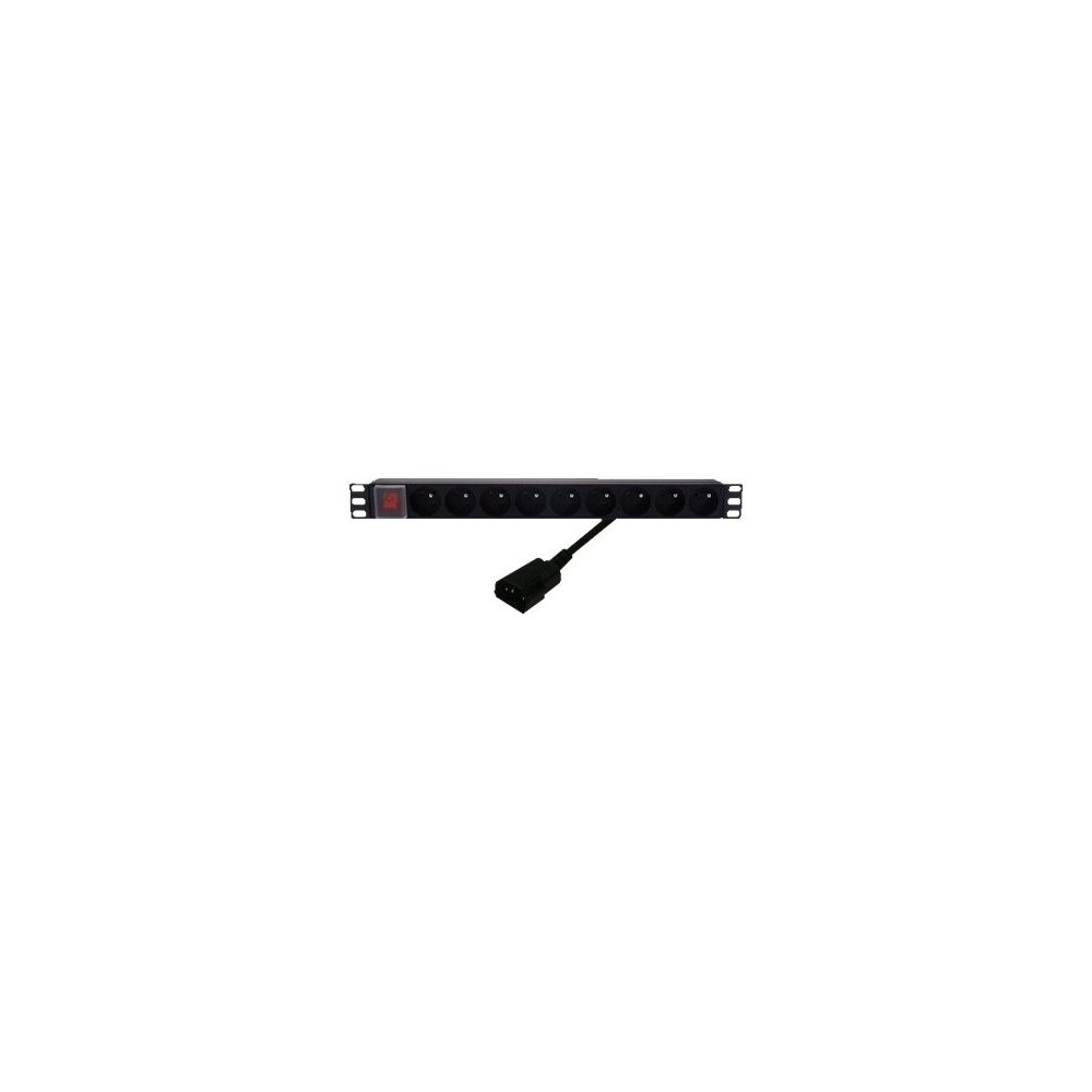 MCL Reglette electrique rackable 9 prises avec terre 16A cable C14