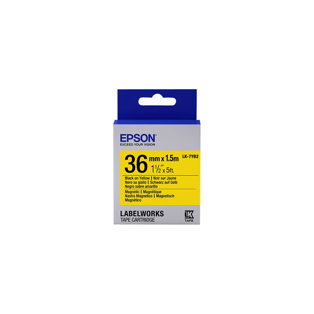 EPSON Label Cartridge LK-7YB2 Magnetic Black/Yellow 36mm (1,5m)