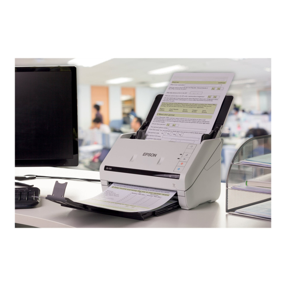 EPSON WorkForce DS-530II Document scanner Duplex 215.9x6096mm 600x600dpi 35ppm ADF 50sheets 4000scans/d USB 3.0