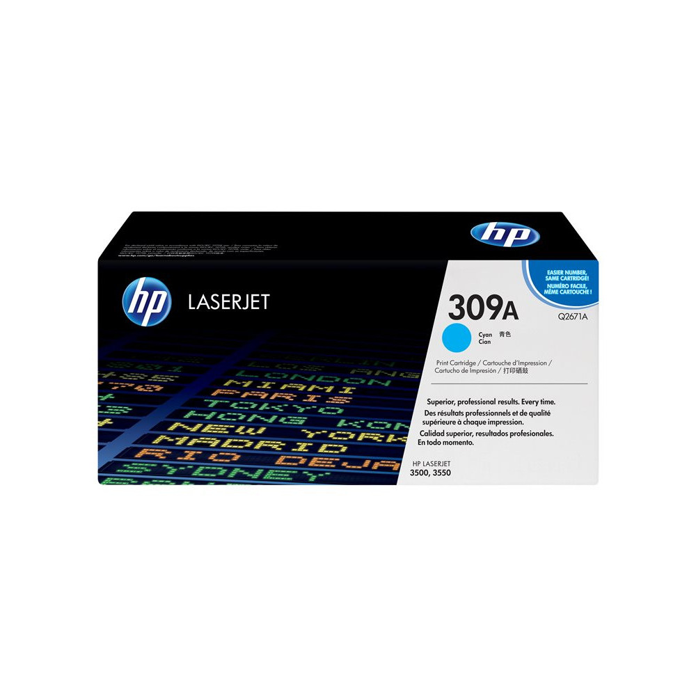HP 309A Colour LaserJet original cartouche de toner cyan capacité standard 4.000 pages pack de 1
