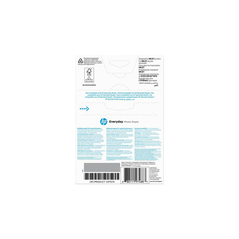 HP original Everyday Glossy photo paper white 200g/m2 100x150mm 100 sheets 1-pack