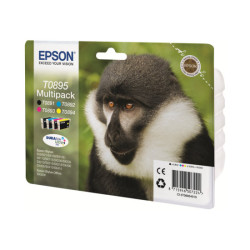 EPSON 2LB T0895 ink cartridge black and tri-colour standard capacity 16.3ml 1-pack blister without alarm