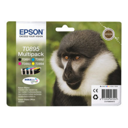 EPSON 2LB T0895 ink cartridge black and tri-colour standard capacity 16.3ml 1-pack blister without alarm