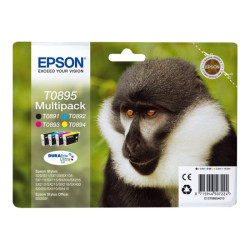 EPSON 2LB T0895 ink cartridge black and tri-colour standard capacity 16.3ml 1-pack blister without alarm