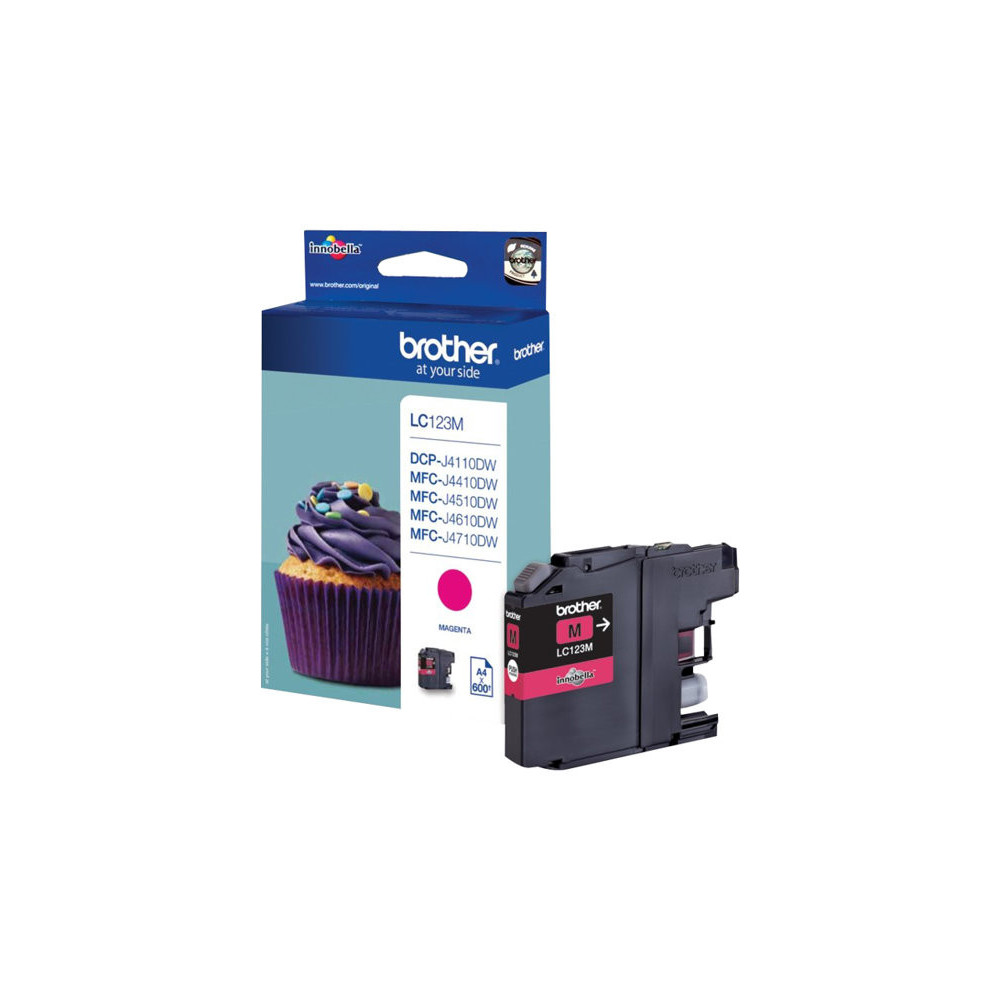 BROTHER LC-123 cartouche dencre magenta capacité standard 600 pages pack de 1