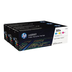 HP 305A original Toner cartridge CF370AM cyan magenta yellow standard capacity 2.600 pages 3-pack