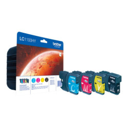 BROTHER LC-1100 cartouche d encre noir et tricolore haute capacité Nr: 19ml, Cl: 16ml Nr: 900, Cl: 750 pages pack de 4 blister