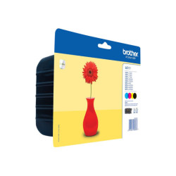 BROTHER LC-121 cartouche d encre noir et tricolore 1-pack blister sans alarme