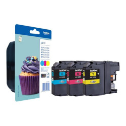 BROTHER LC-123 cartouche dencre cyan, magenta et jaune capacité standard 1-pack blister sans alarme