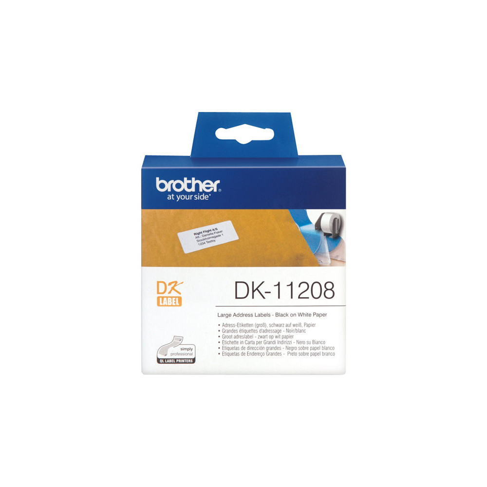 BROTHER P-TOUCH DK-11208 die-cut adress label big 38x90mm 400 labels