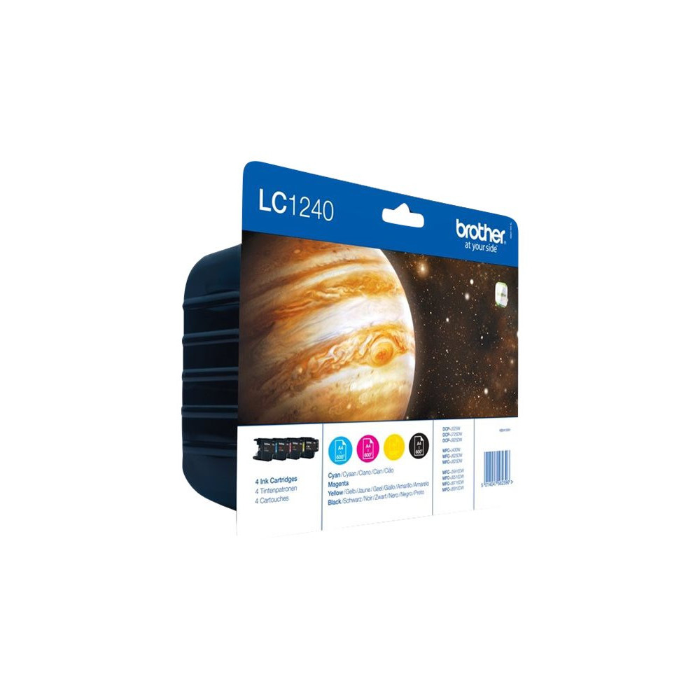 BROTHER LC-1240 cartouche dencre noir et tricolore haute capacité 600 pages 1-pack blister sans alarme
