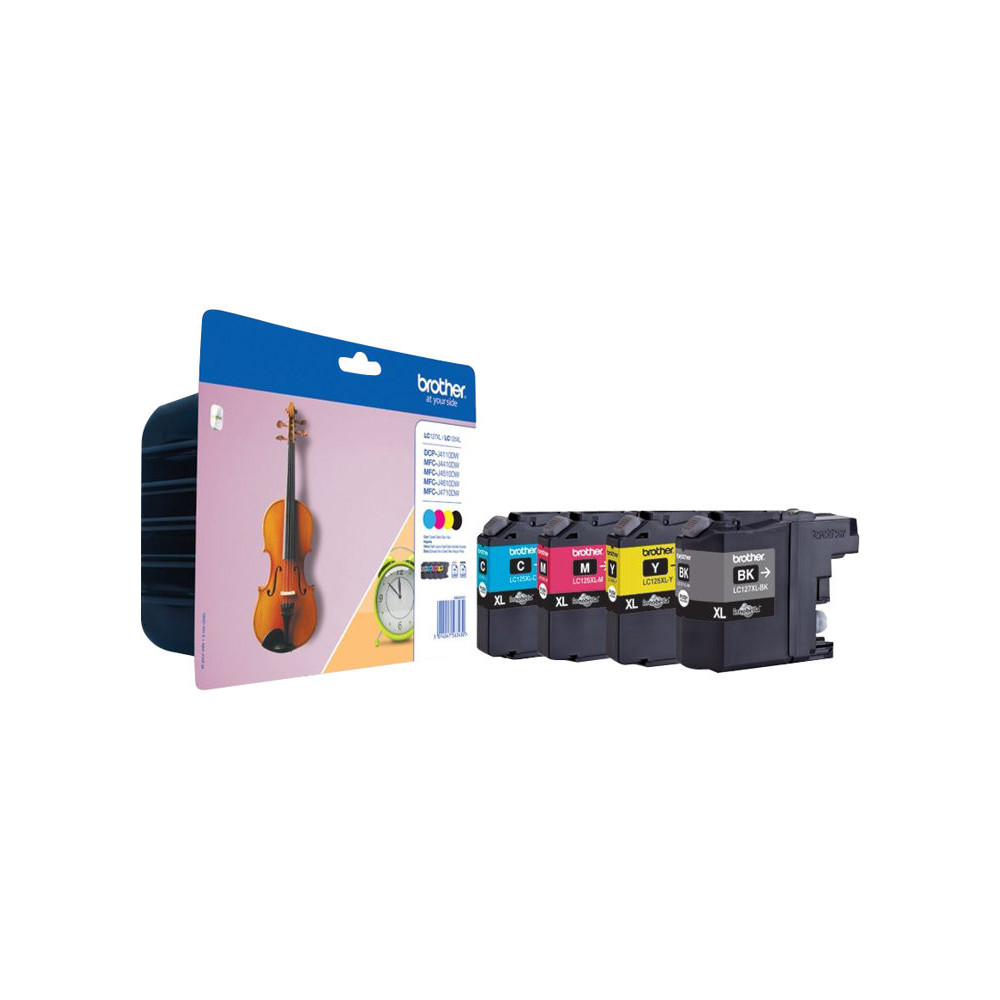 BROTHER LC-127XL cartouche dencre noir et tricolore haute capacité 1-pack blister sans alarme