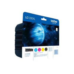 BROTHER LC-1280 cartouche dencre noir et tricolore très haute capacité 1x 2.400 pages 1-pack blister sans alarme