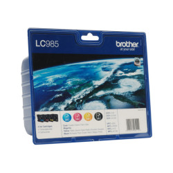 BROTHER LC-985 cartouche d encre noir et tricolore capacité standard nr: 300 pages, cl: 260 pages 4-pack blister sans alarme
