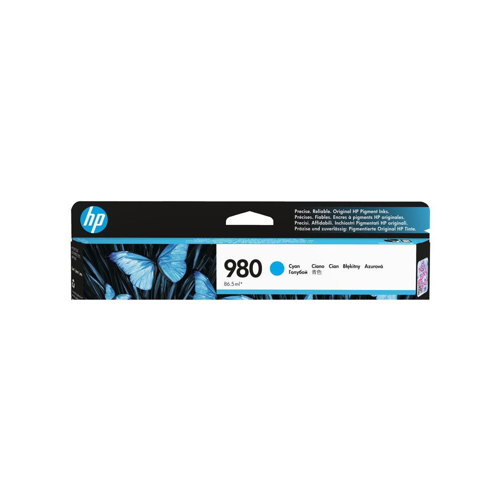 HP 980A original Ink cartridge D8J07A cyan standard capacity 86.5ml 6.600 pages 1-pack Office jet Enterprise