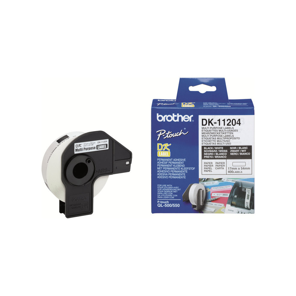 BROTHER P-TOUCH DK-11204 die-cut multi purpose label 17x54mm 400 labels