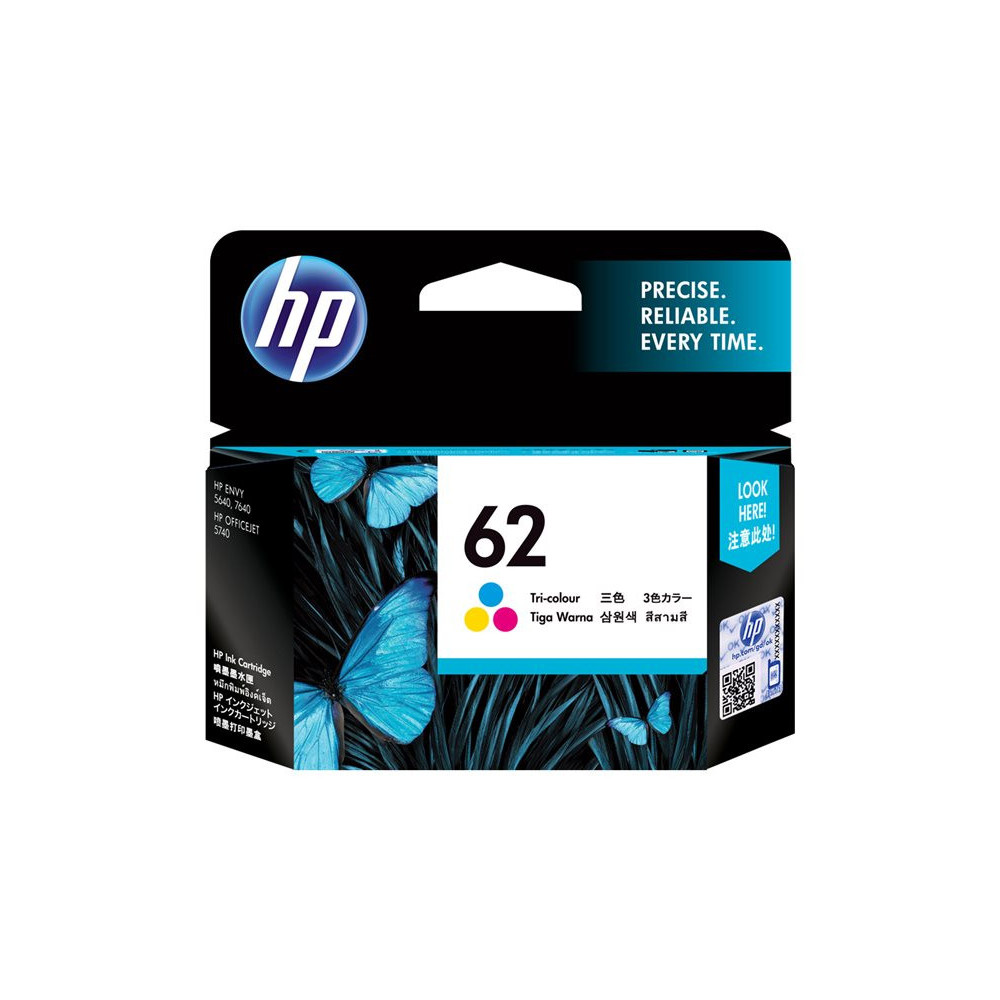 HP 62 original Tri-color Ink cartridge C2P06AE 301 Blister