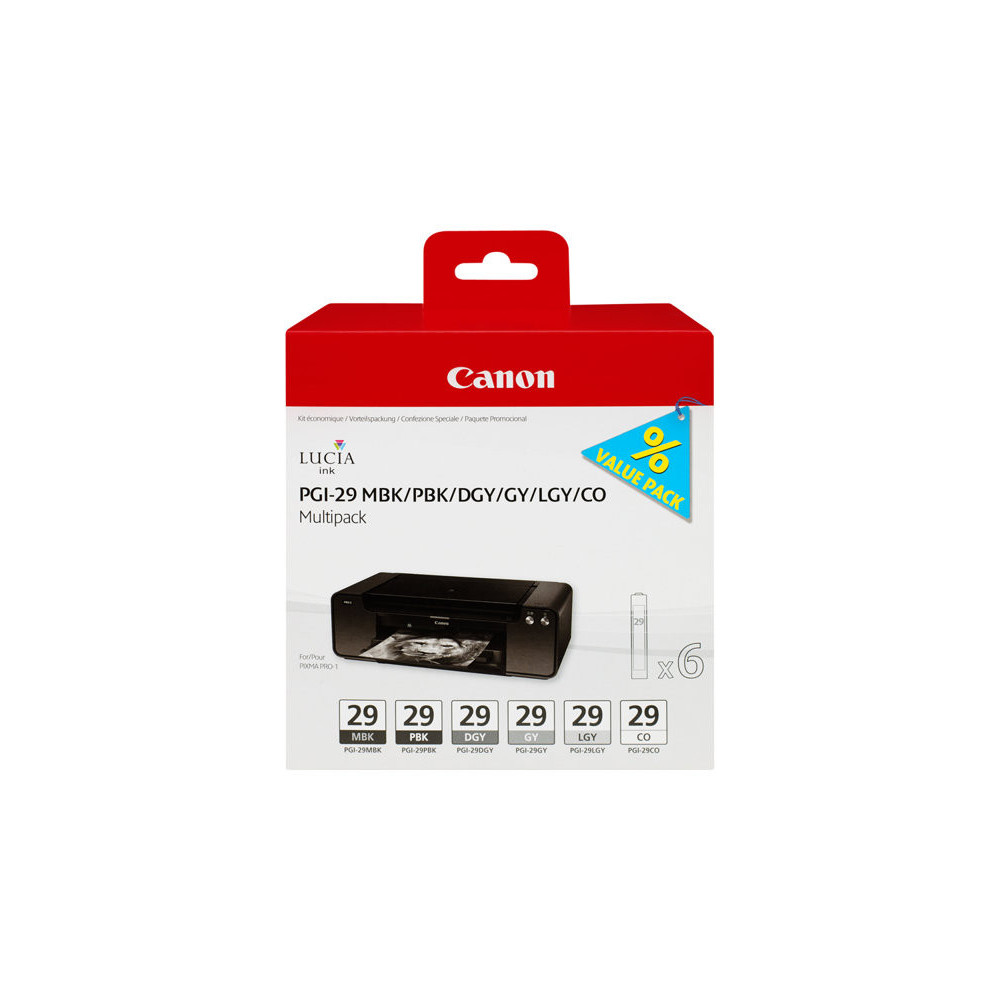 CANON PGI-29 cartouche encre noir et cinq couleurs capacite standard multipack