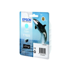 EPSON T7605 cartouche dencre cyan haute capacité clair 25,9ml 2390 pages pack de 1